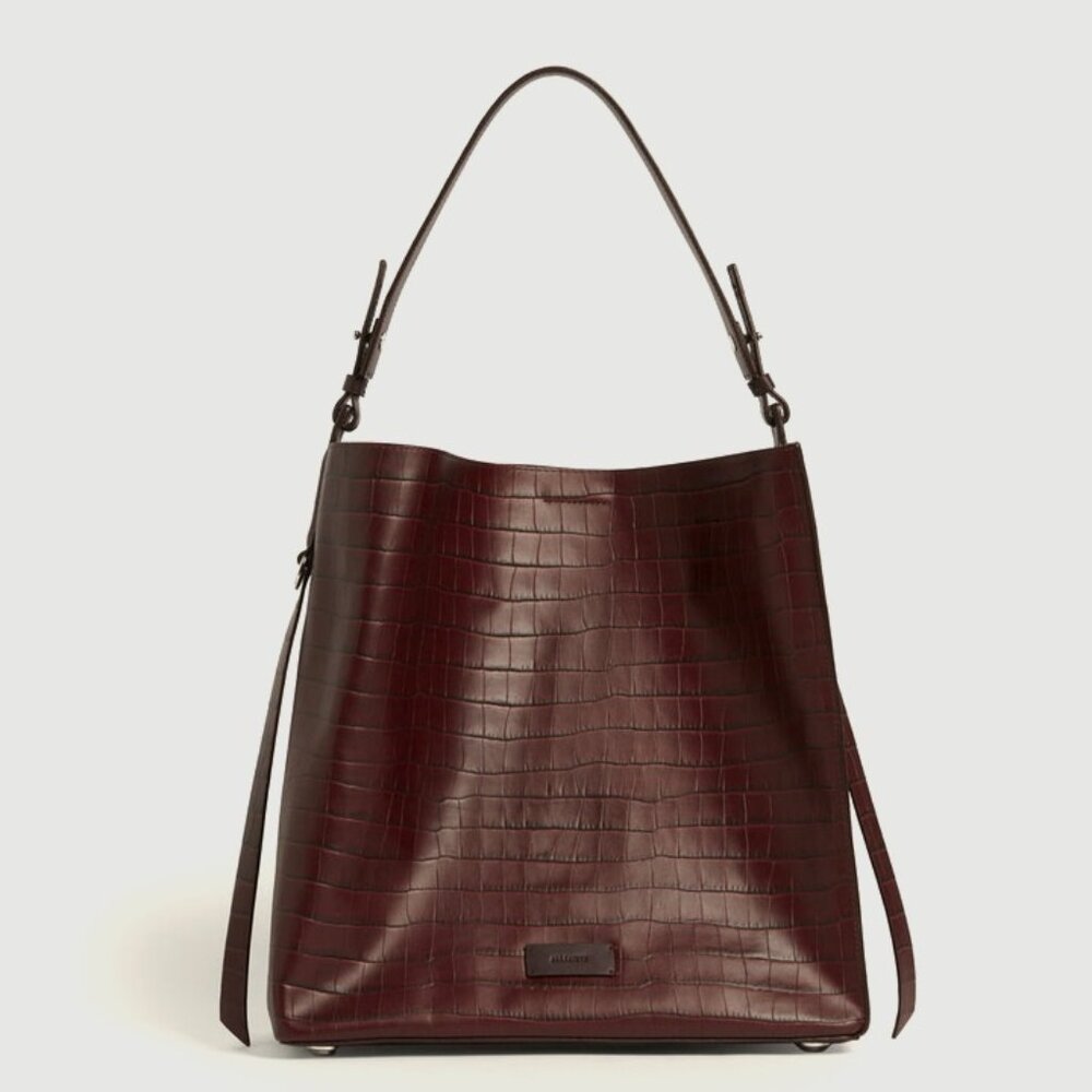 ALLSAINTS Polly Croc-Embossed Large Leather Tote